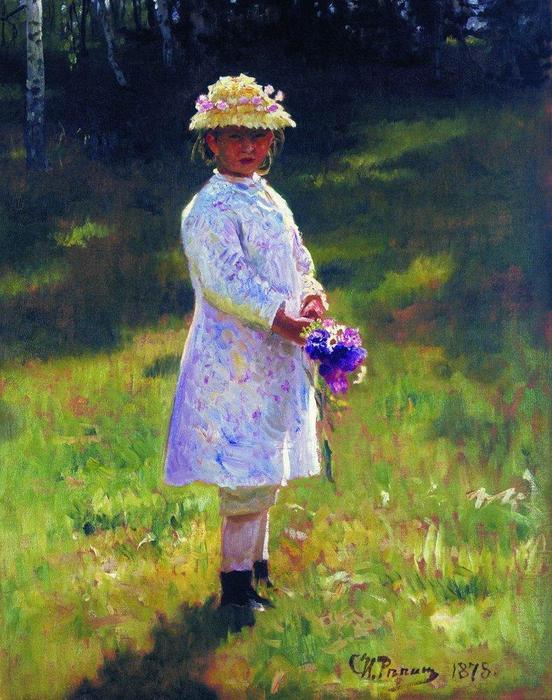 Girl With Flowers. Daughter Of The Artist. — Ilya Yefimovich Repin