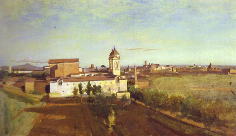The Church Of Trinità Dei Monti Seen From The Villa Medici — Jean-baptiste-camille Corot
