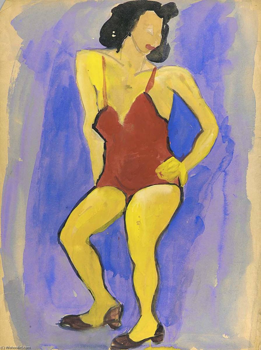 Standing Woman In Red Bathing Suit — William H. Johnson