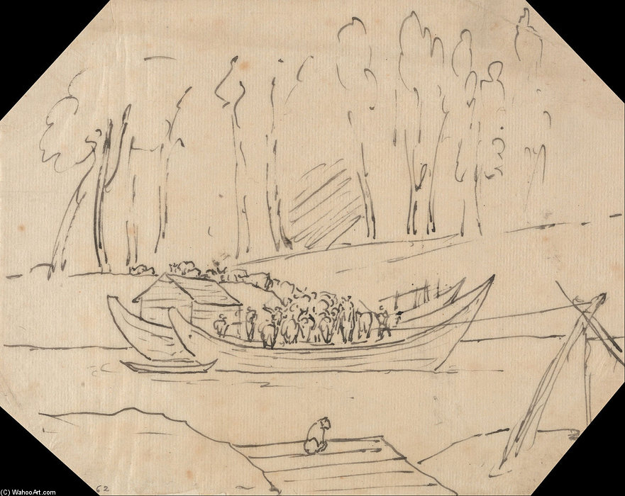 Cattle On A Boat — John Robert Cozens