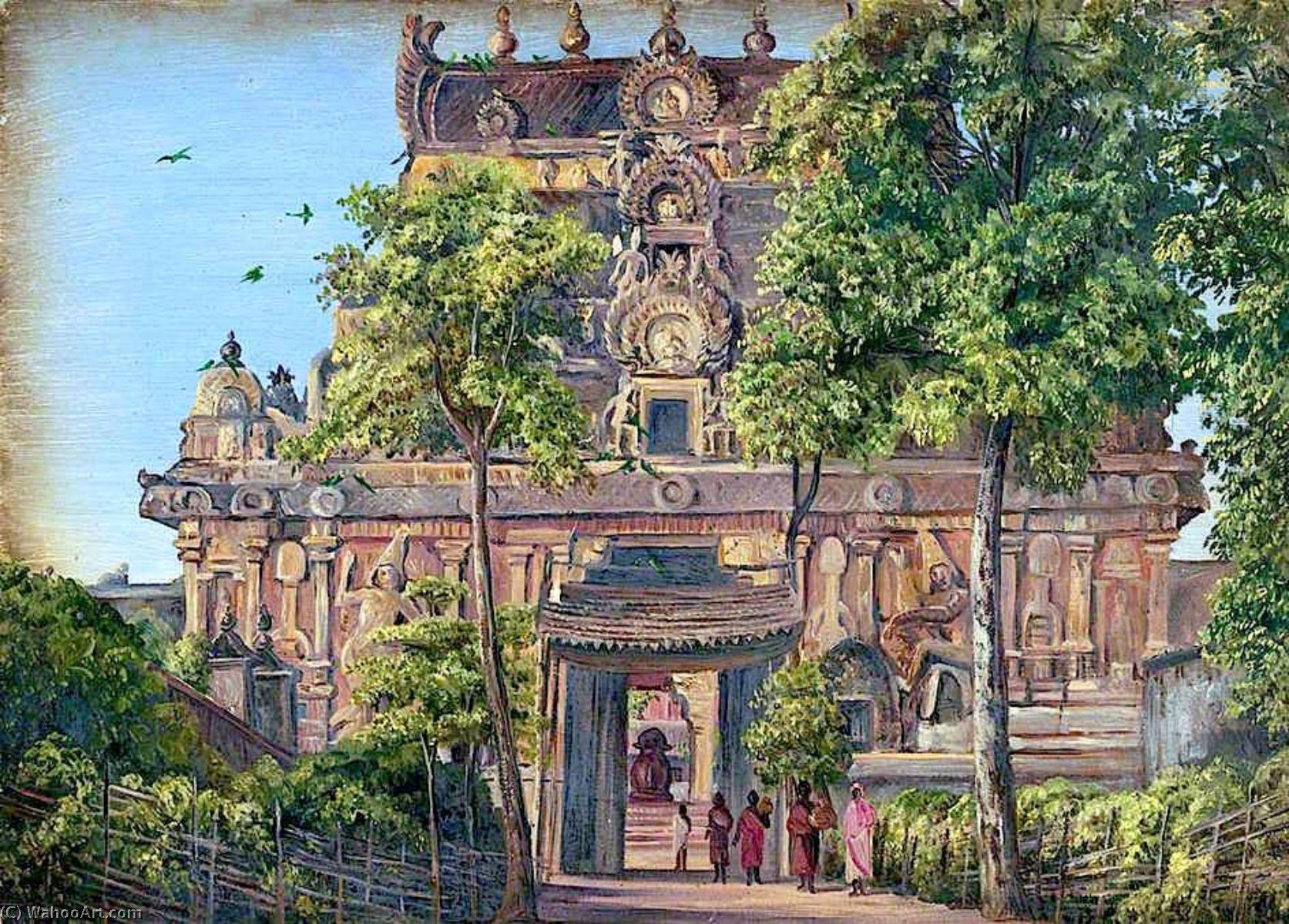 Gate Of The Temple Of Tanjore (thanjavur) With The Great Bull Seen Through Doorway, Tamil Nadu, Indi — Marianne North