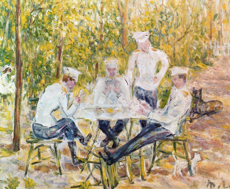 Soldiers Playing Cards — Mikhail Fiodorovich Larionov