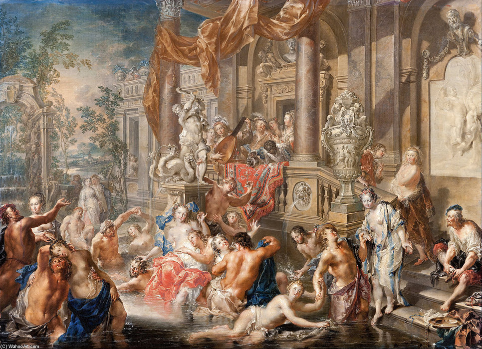 Fountain Scene In Front Of A Palace — Johann Georg Platzer