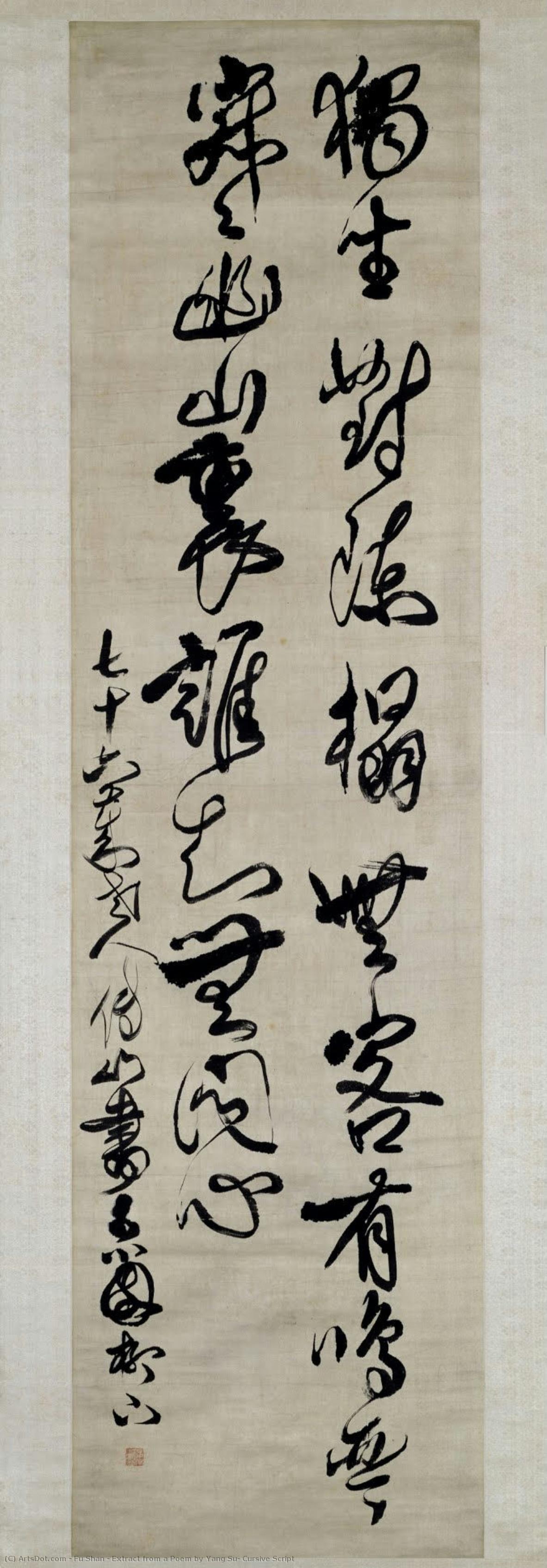 Extract From A Poem By Yang Su, Cursive Script — Fu Shan