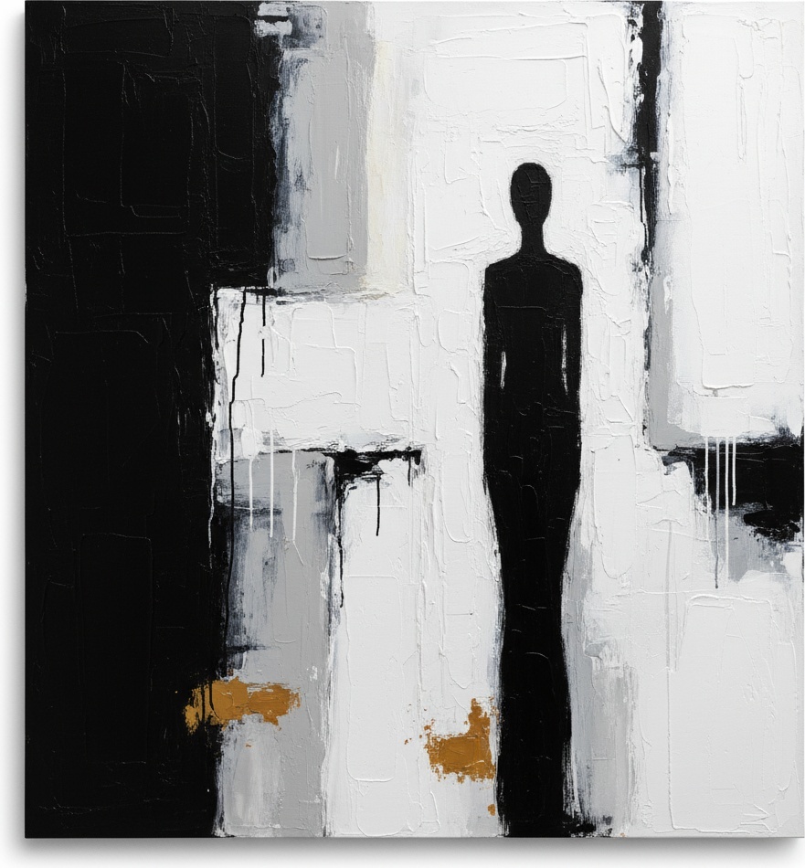 Monolithic Shadows And Golden Echoes In A Fragmented Architectural Void — Laurent Fabre