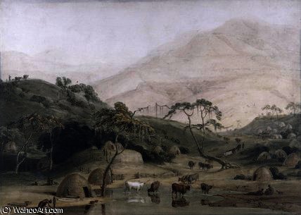 A Kaffir Village, C.1801 — Сэмюэл Дэниел