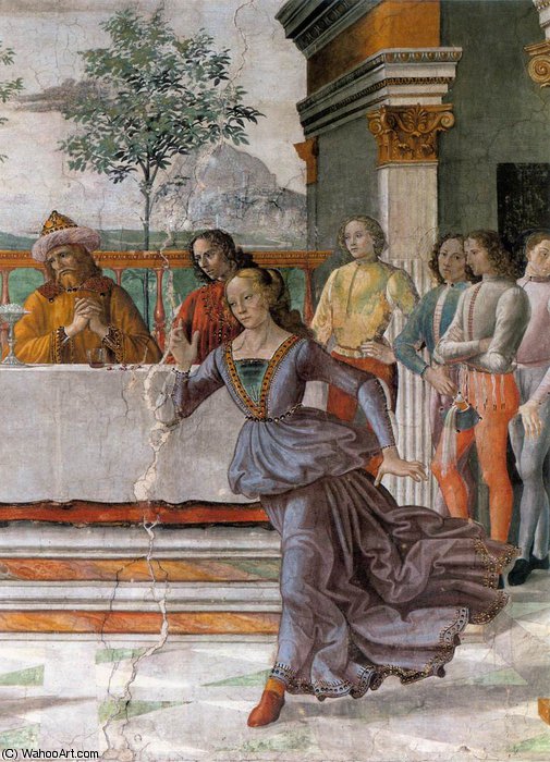 2.right Wall - Herod's Banquet (detail) — Domenico Ghirlandaio