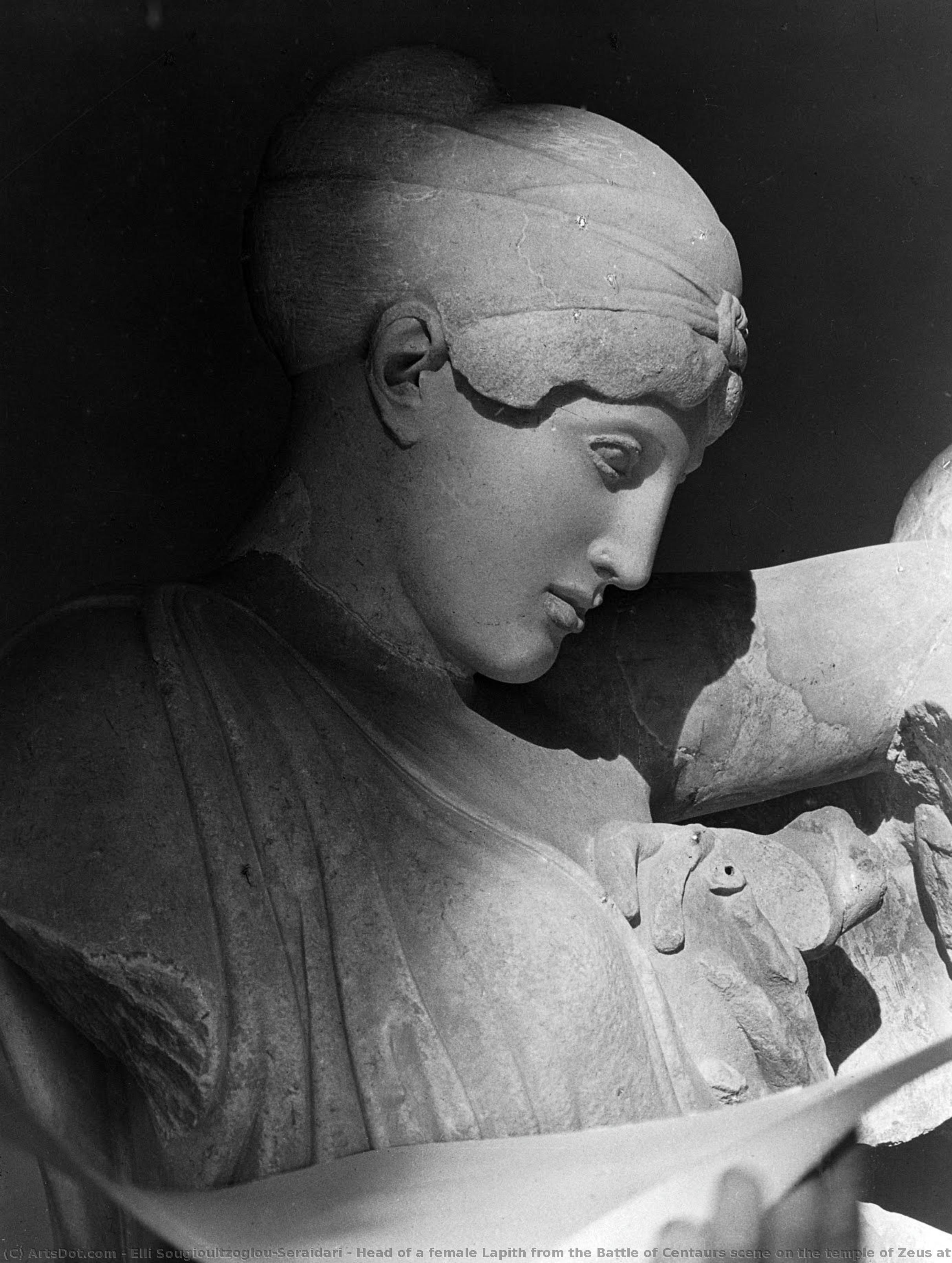 Head Of A Female Lapith From The Battle Of Centaurs Scene On The Temple Of Zeus At Olympia — Elli Seraidari