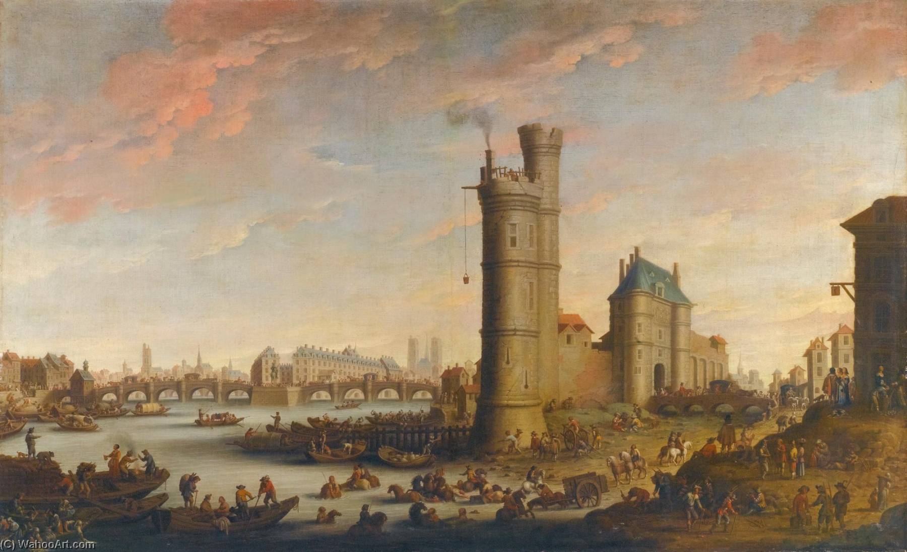 Paris, A View Of The Tour De Nesle, The Pont Neuf And The Ile De La Cité, With Notre Dame In The Background — Hendrick Mommers