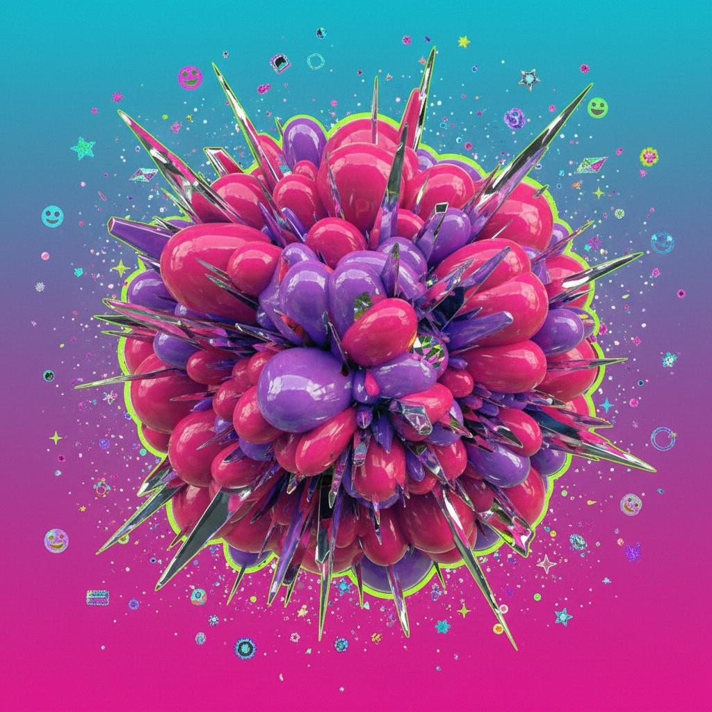 Chrome Fracture In Neon Bloom — Henri Colin