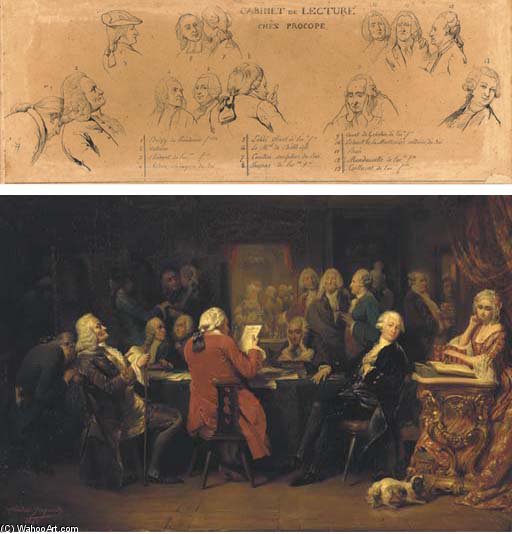 Voltaire Au Cabinet De Lecture Chez Procope; And Les Figures Principales Du Cabinet - A Study — Claude Jacquand