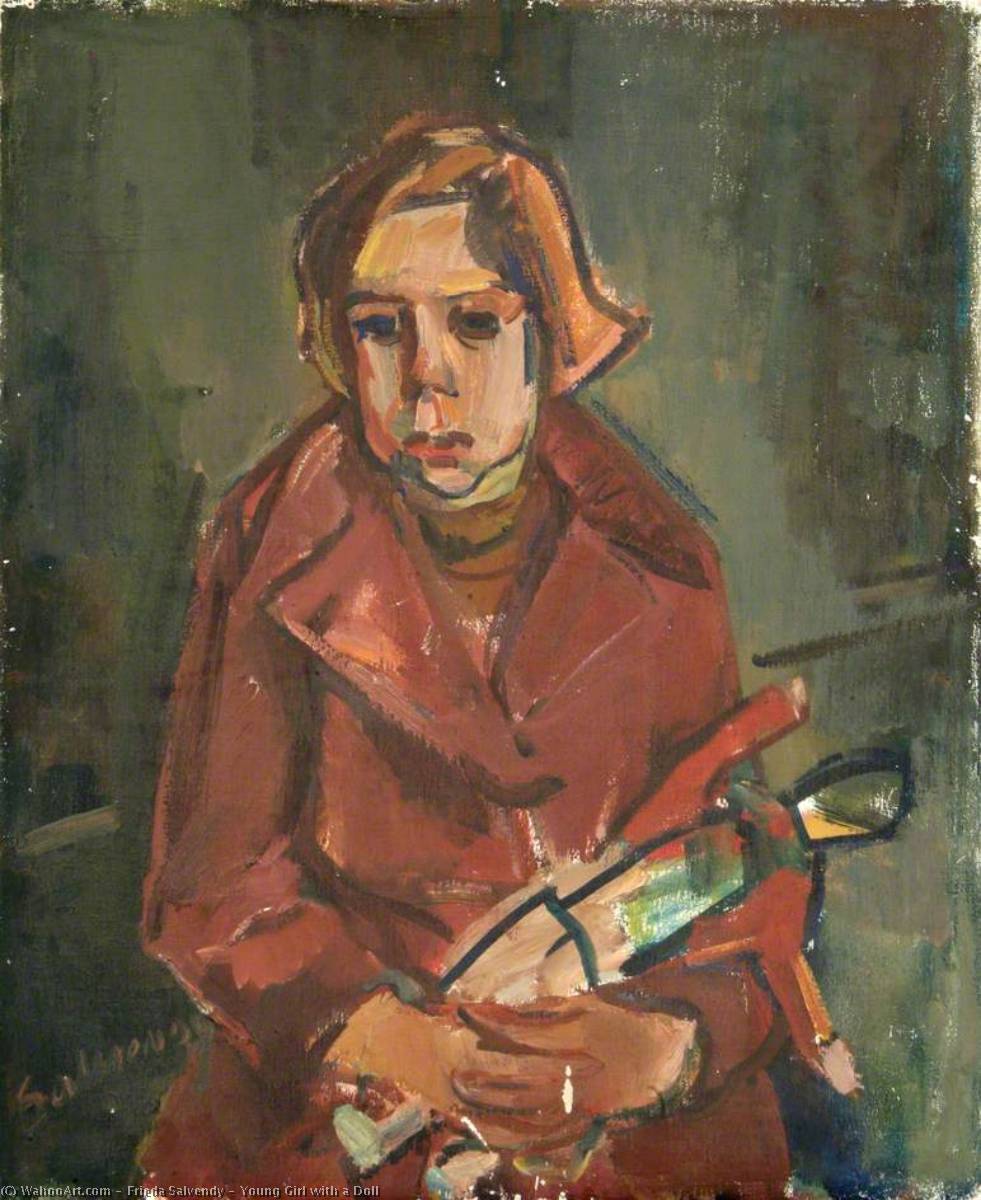 Young Girl With A Doll — Frieda Salvendy