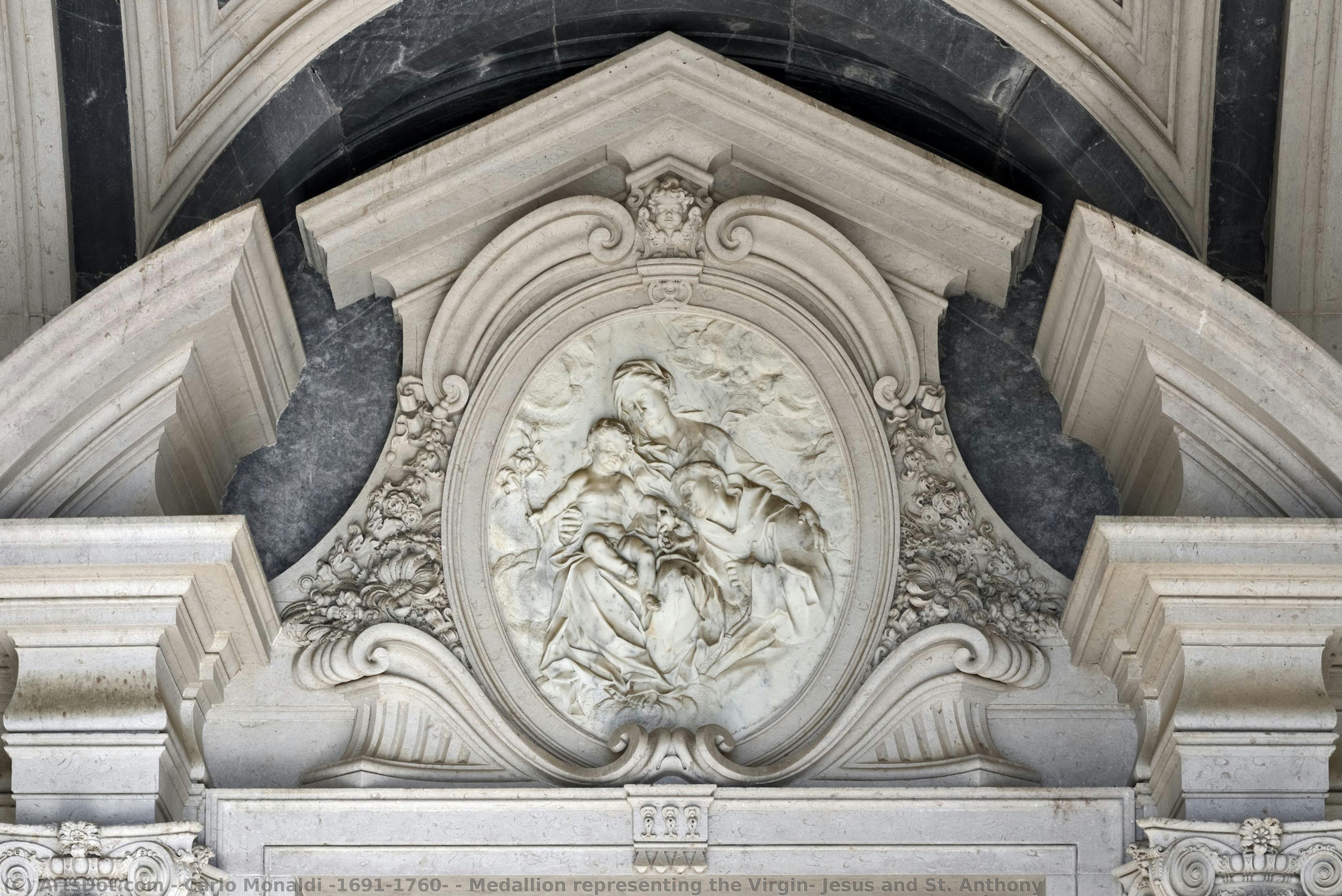 Medallion Representing The Virgin, Jesus And St. Anthony — Carlo Monaldi (1691-1760)