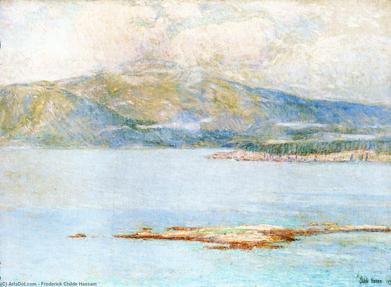 Looking Over Frenchman's Bay At Green Mountain — Frederick Childe Hassam