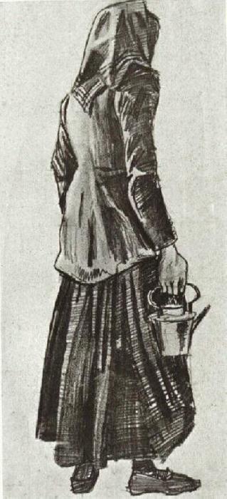 Woman With Kettle, Seen From The Back — Vincent Willem Van Gogh
