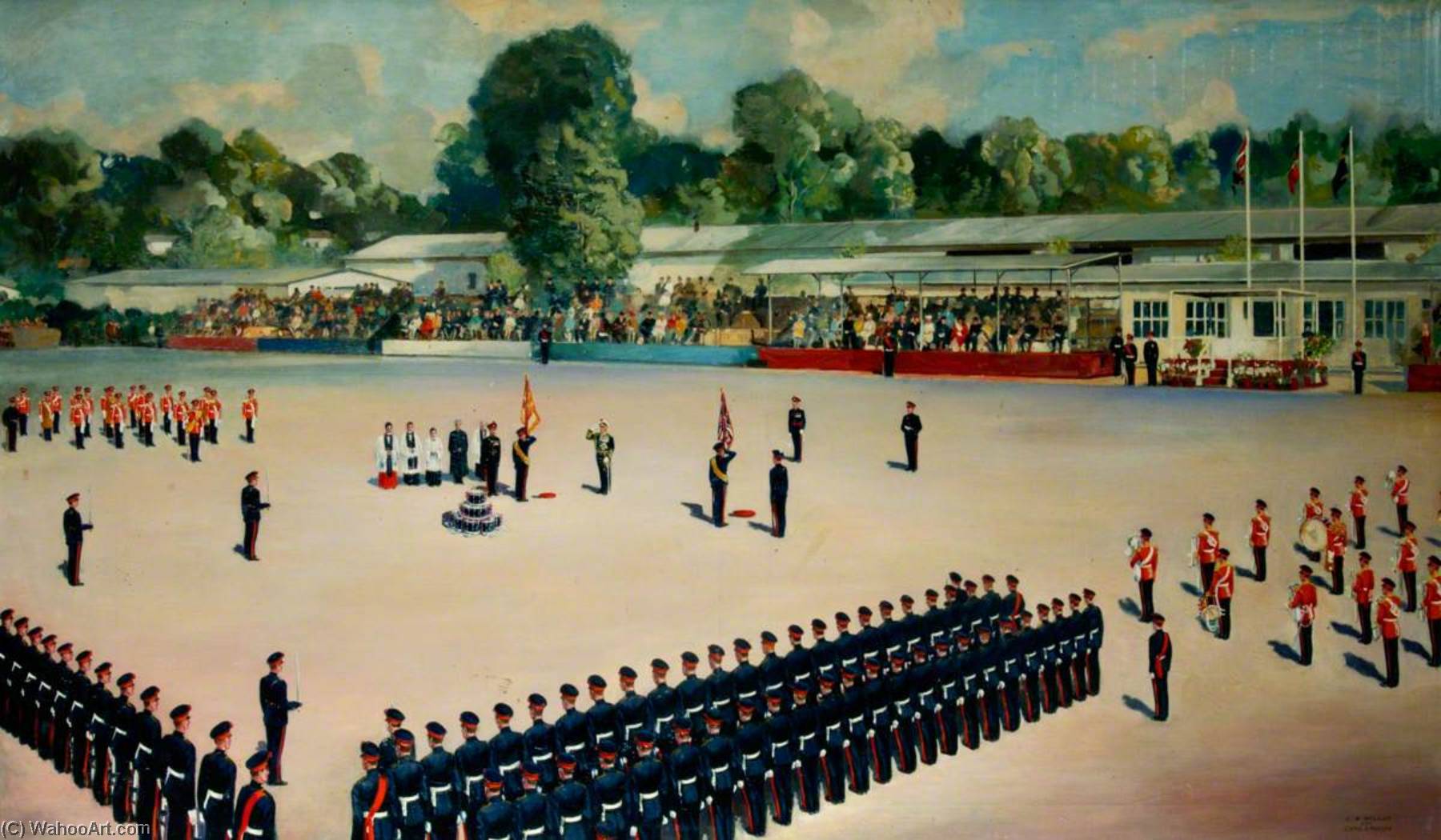 Presentation Of The Colours To 1st Battalion, By Earl Mountbatten Of Burma At Münster, Germany, August 1963 — Leslie Arthur Wilcox