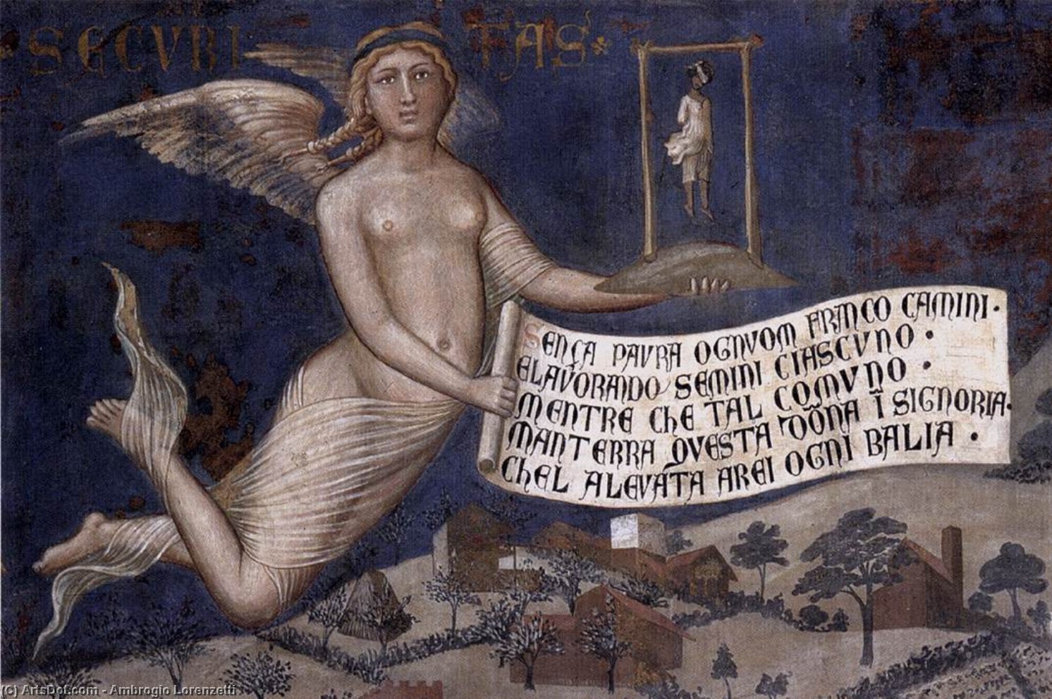 The Effects Of Good Government In The Countryside (detail) — Ambrogio Lorenzetti