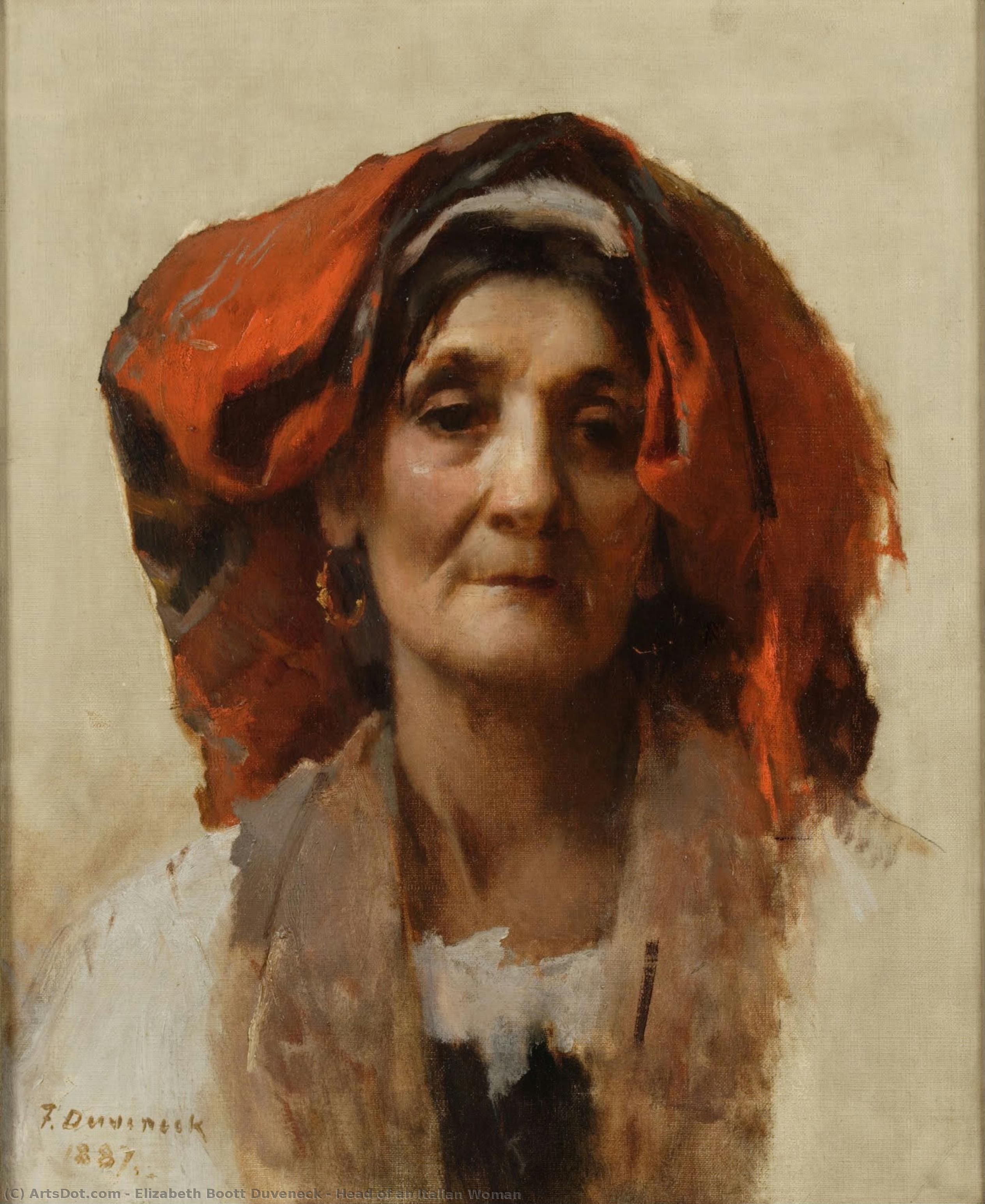 Head Of An Italian Woman — Elizabeth Boott Duveneck