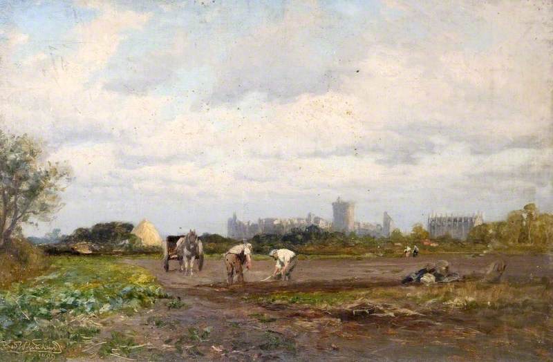 Workers In A Field Near Windsor Castle, Berkshire — Frederick William Newton Whitehead