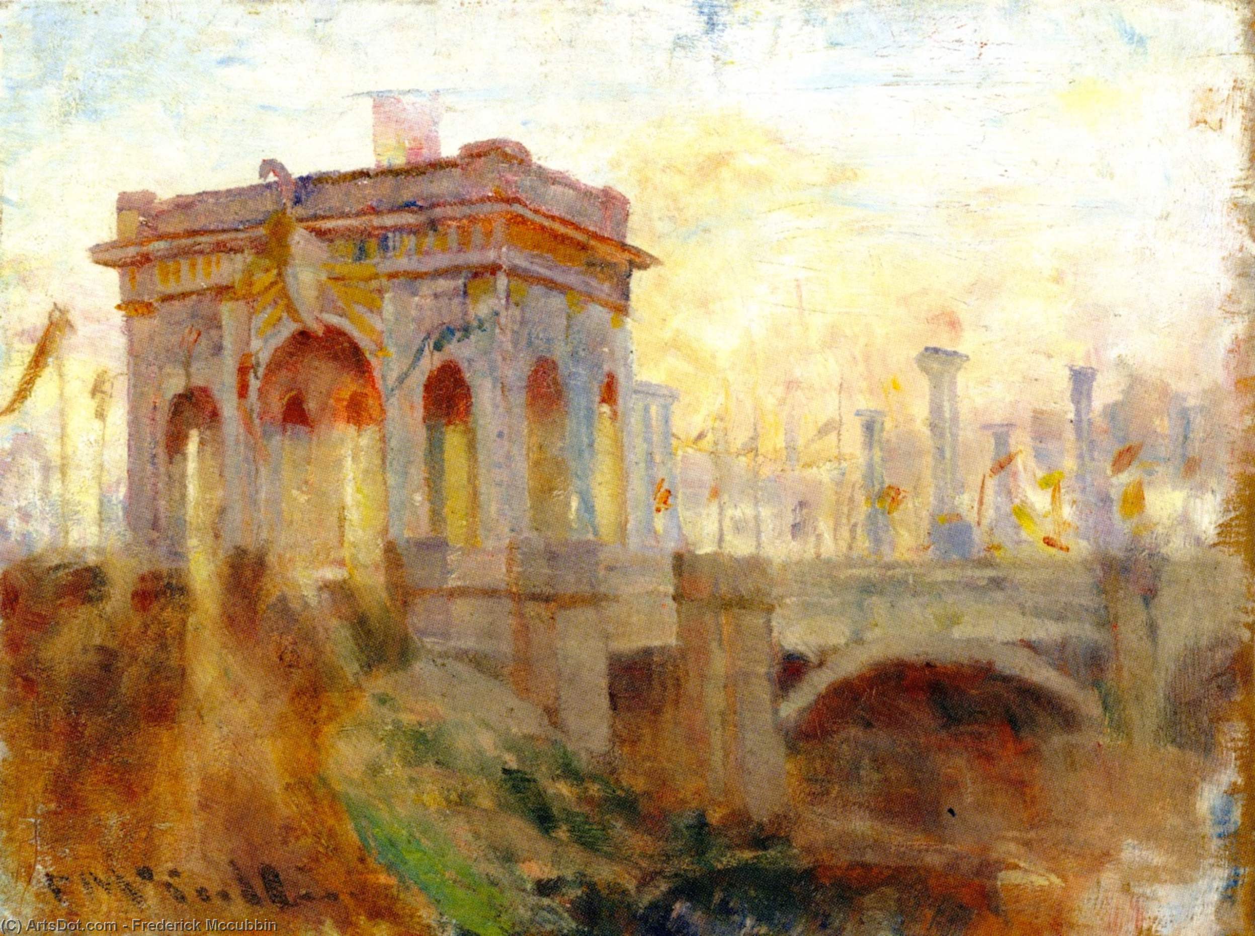Triumphal Arch At Princes Bridge, Melbourne — Frederick Mccubbin