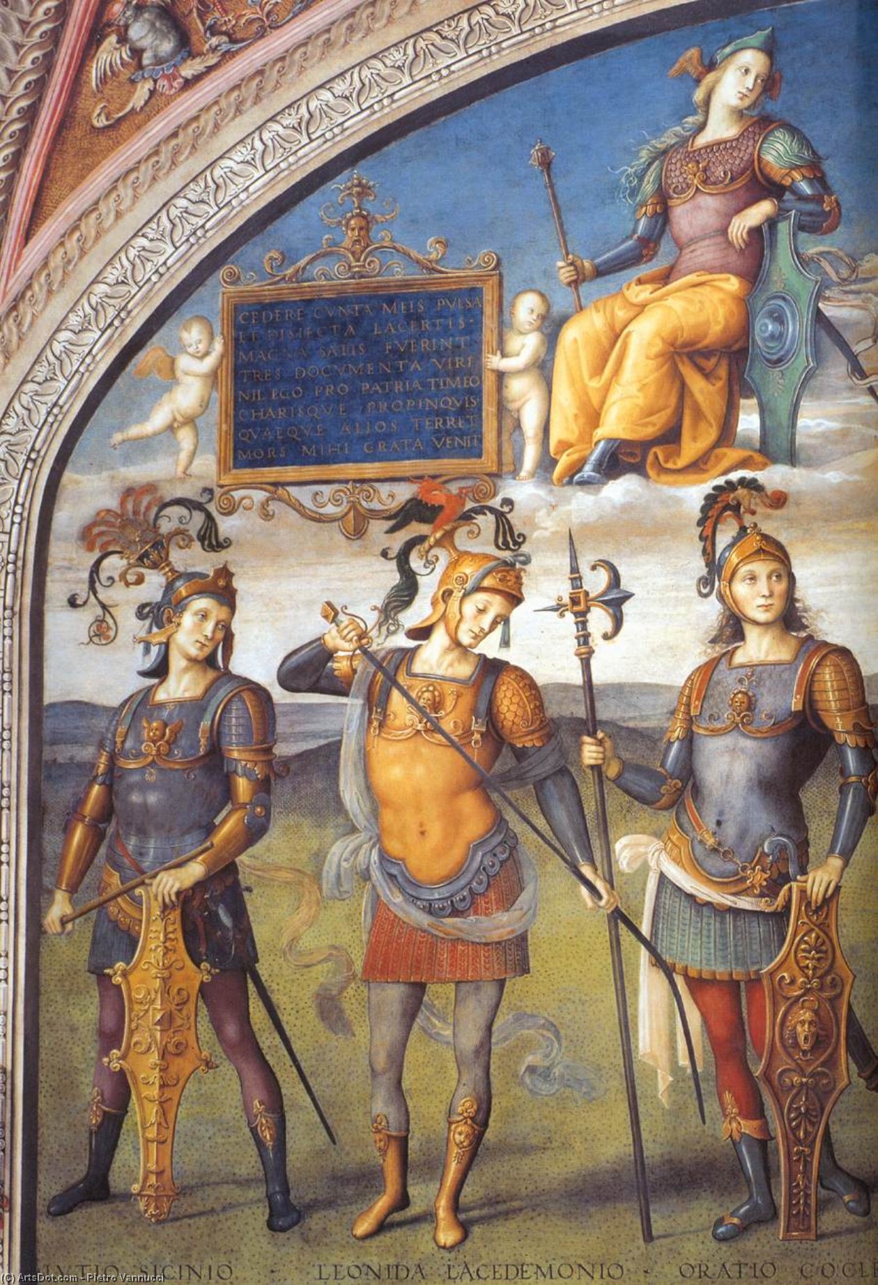 Famous Men Of Antiquity (detail) (9) — Vannucci Pietro (le Perugin)