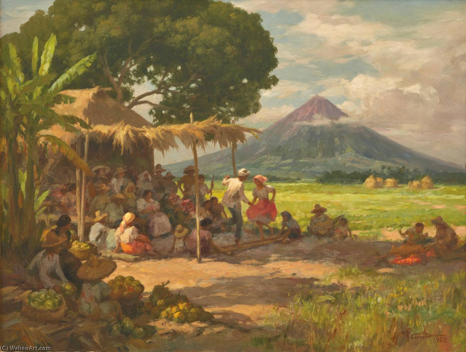 Village Landscape — Fernando Cueto Amorsolo