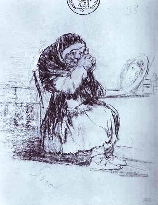 La Vieja Con El Espejo — Francisco José De Goya Y Lucientes