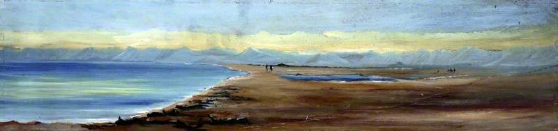 Landscape With A Lake Shore Surrounded By Mountains (probably The Dead Sea) — Caroline Emily Gray Hill
