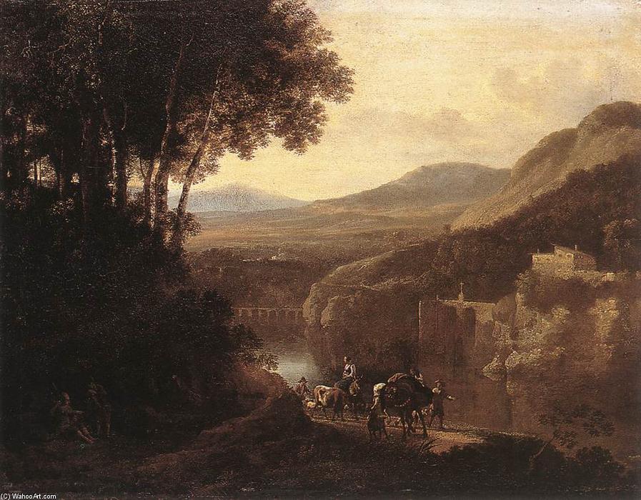 River Scene — Jan Hackaert