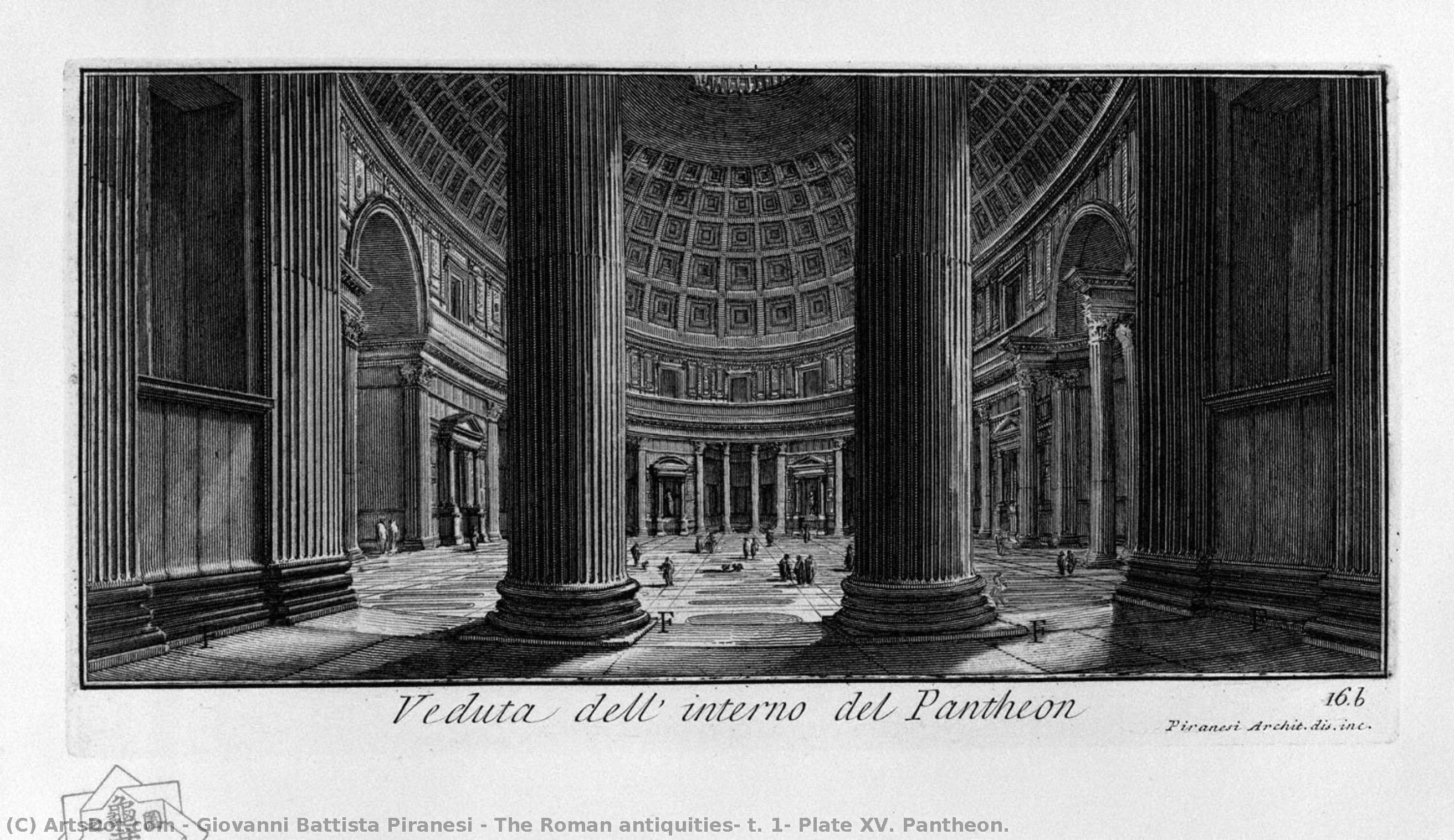 The Roman Antiquities, T. 1, Plate Xv. Pantheon. — Giovanni Battista Piranesi