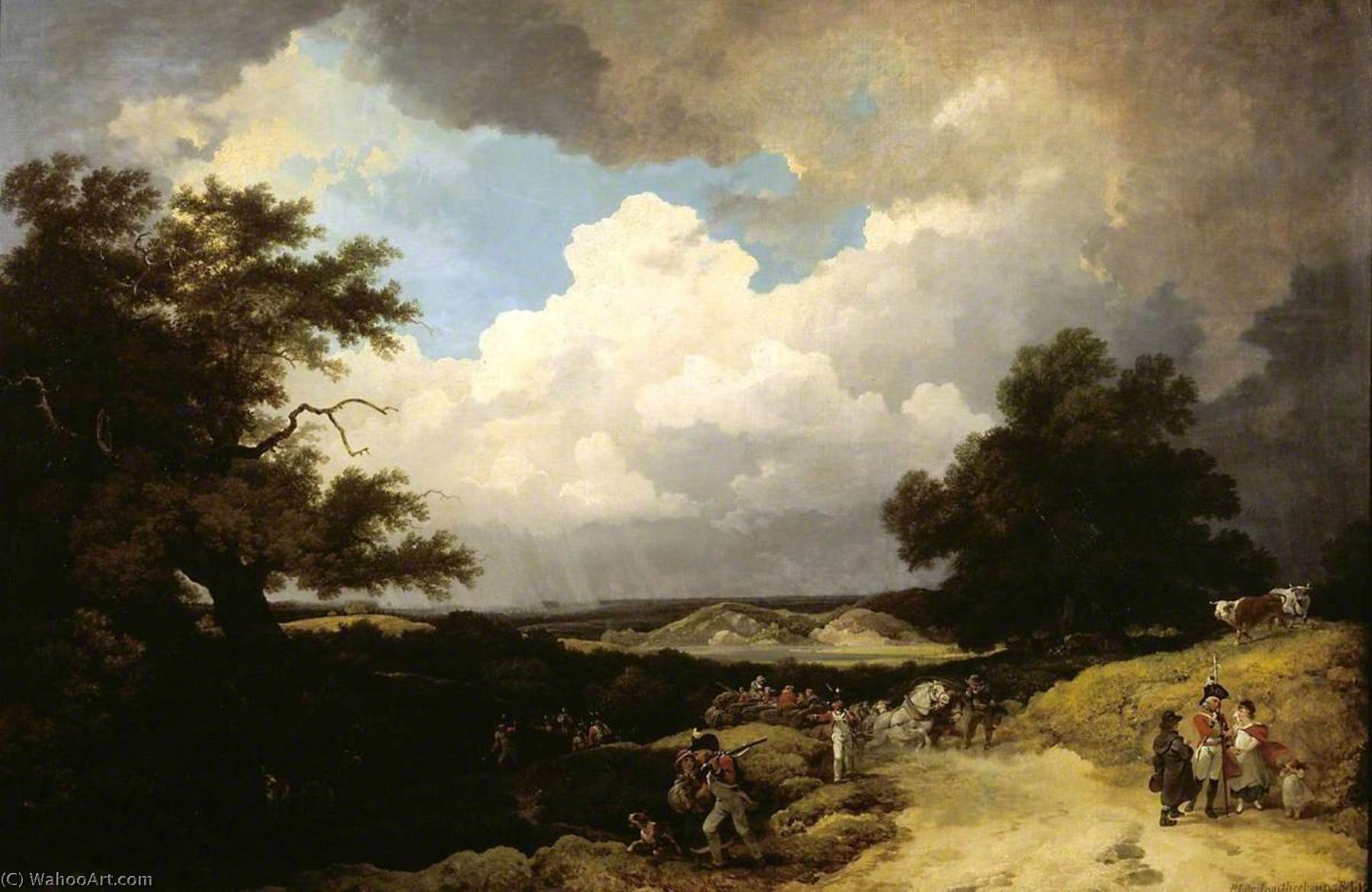 A Distant Hail Storm Coming On, And The March Of Soldiers With Their Baggage — Philip James De Loutherbourg