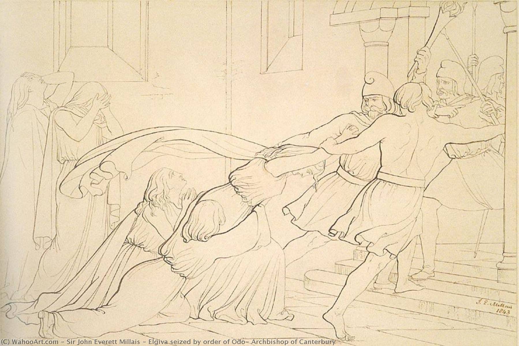 Elgiva Seized By Order Of Odo, Archbishop Of Canterbury — Sir John Everett Millais
