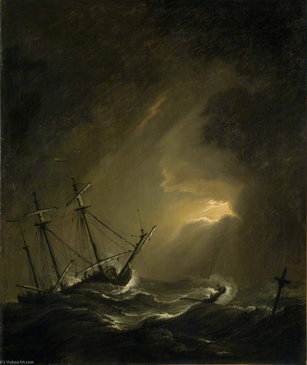 A Small Dutch Ship Riding Out A Storm — Willem Van De Velde Der Ältere
