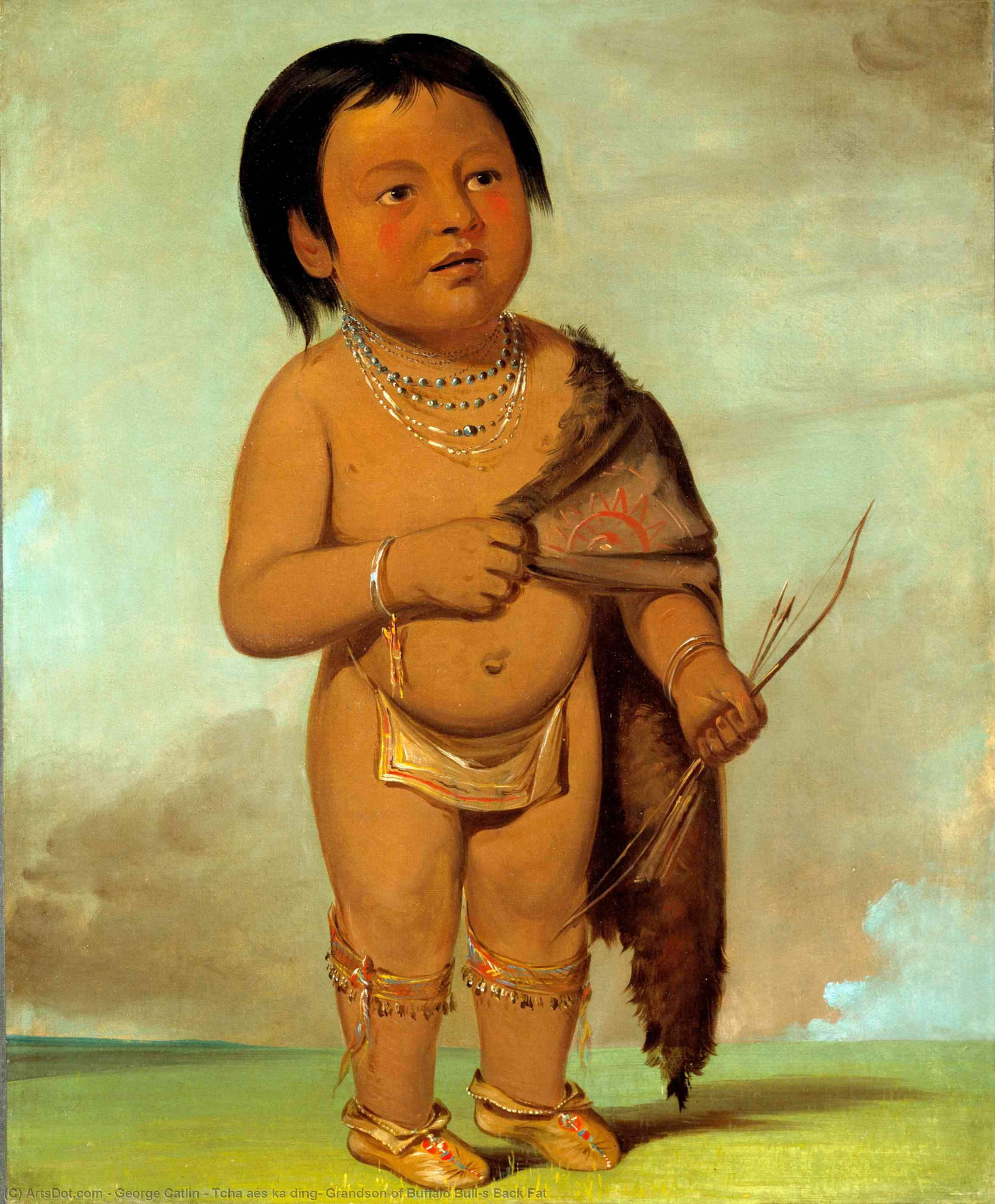 Tcha Aés Ka Ding, Grandson Of Buffalo Bull's Back Fat — George Catlin