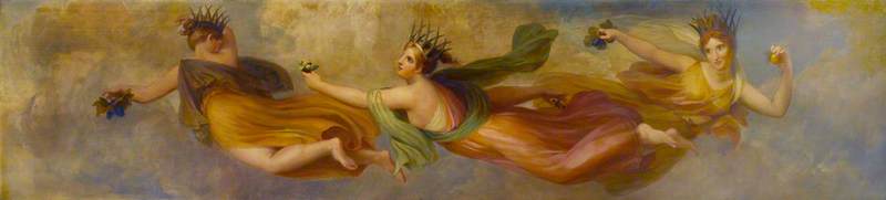 The Horae, Or Seasons (anciently Supposed To Be Three), Diffusing Their Several Productions (library Dining Room Ceiling Painting, 3 Of 6) — Henry Howard