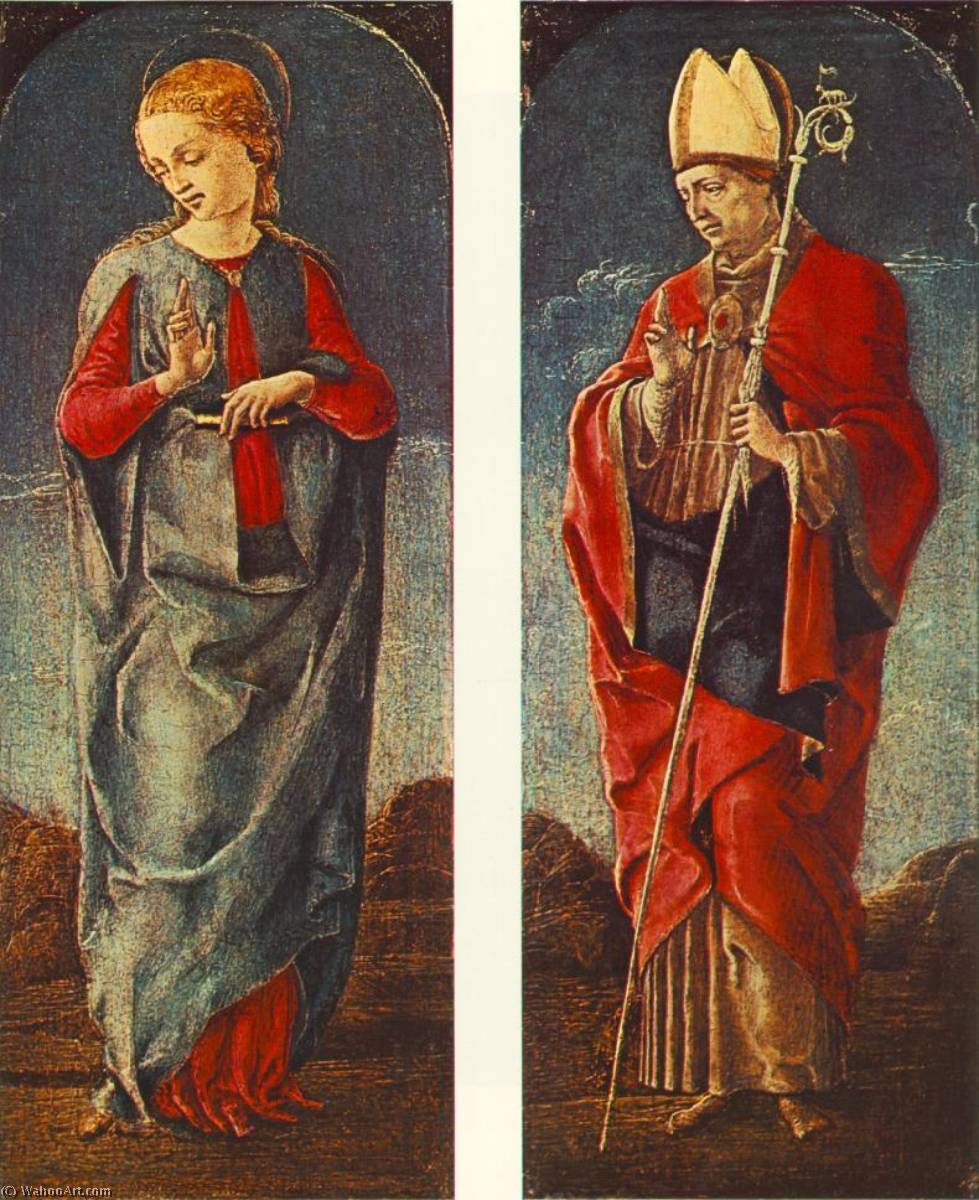Virgin Announced And St Maurelio (panels Of A Polyptych) — Cosmè Tura