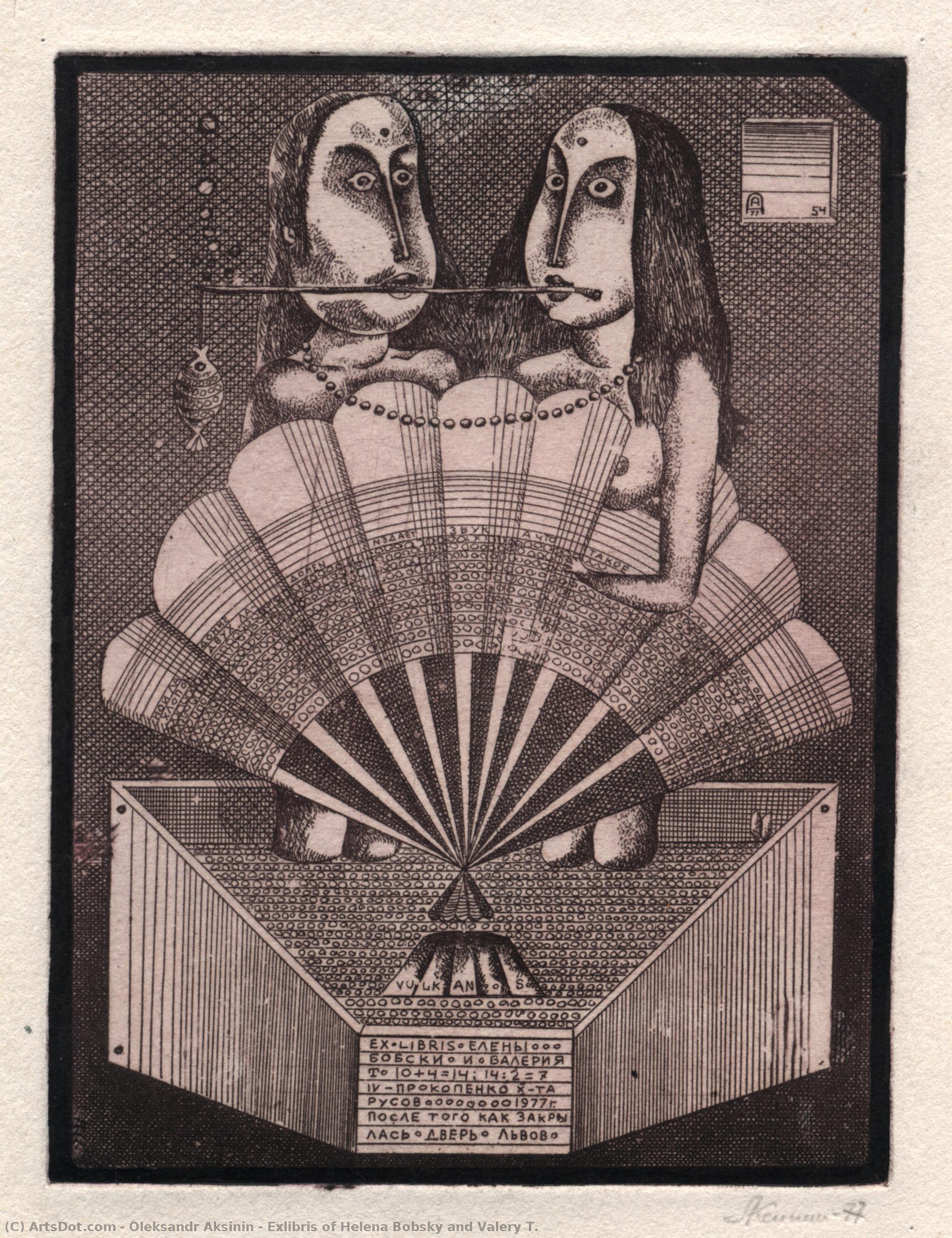 Exlibris Of Helena Bobsky And Valery T. — Oleksandr Aksinin