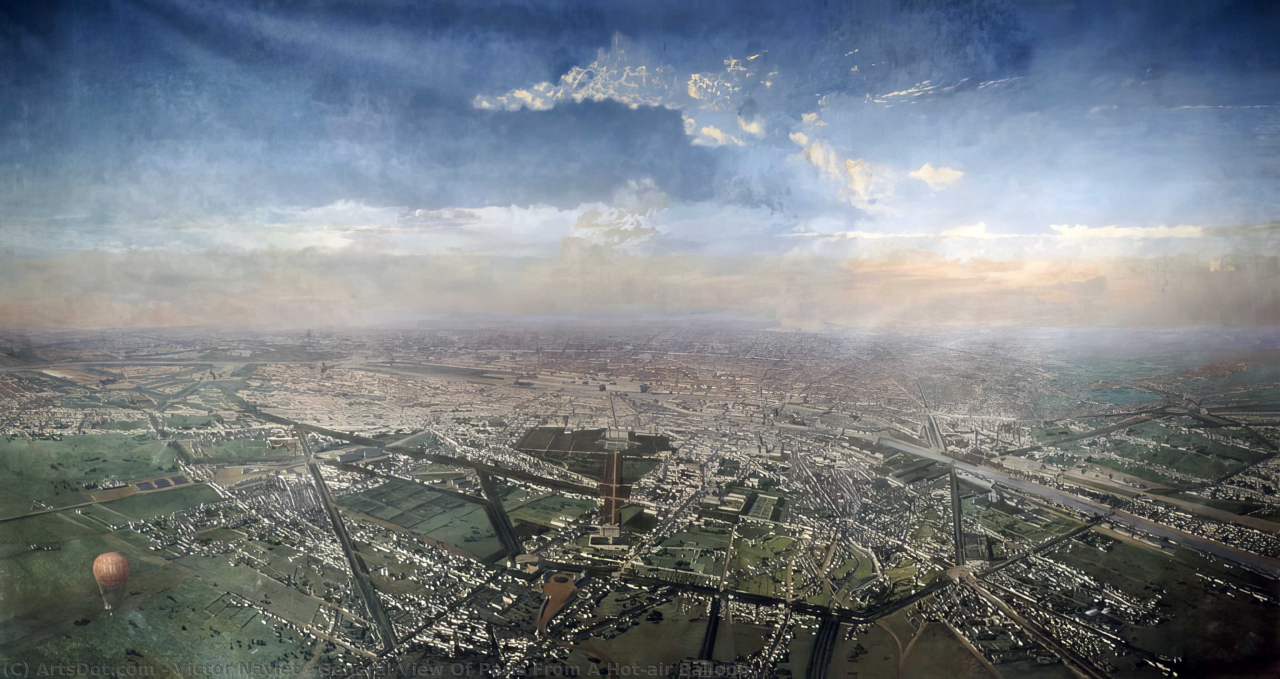 General View Of Paris From A Hot-air Balloon — Navlet Victor