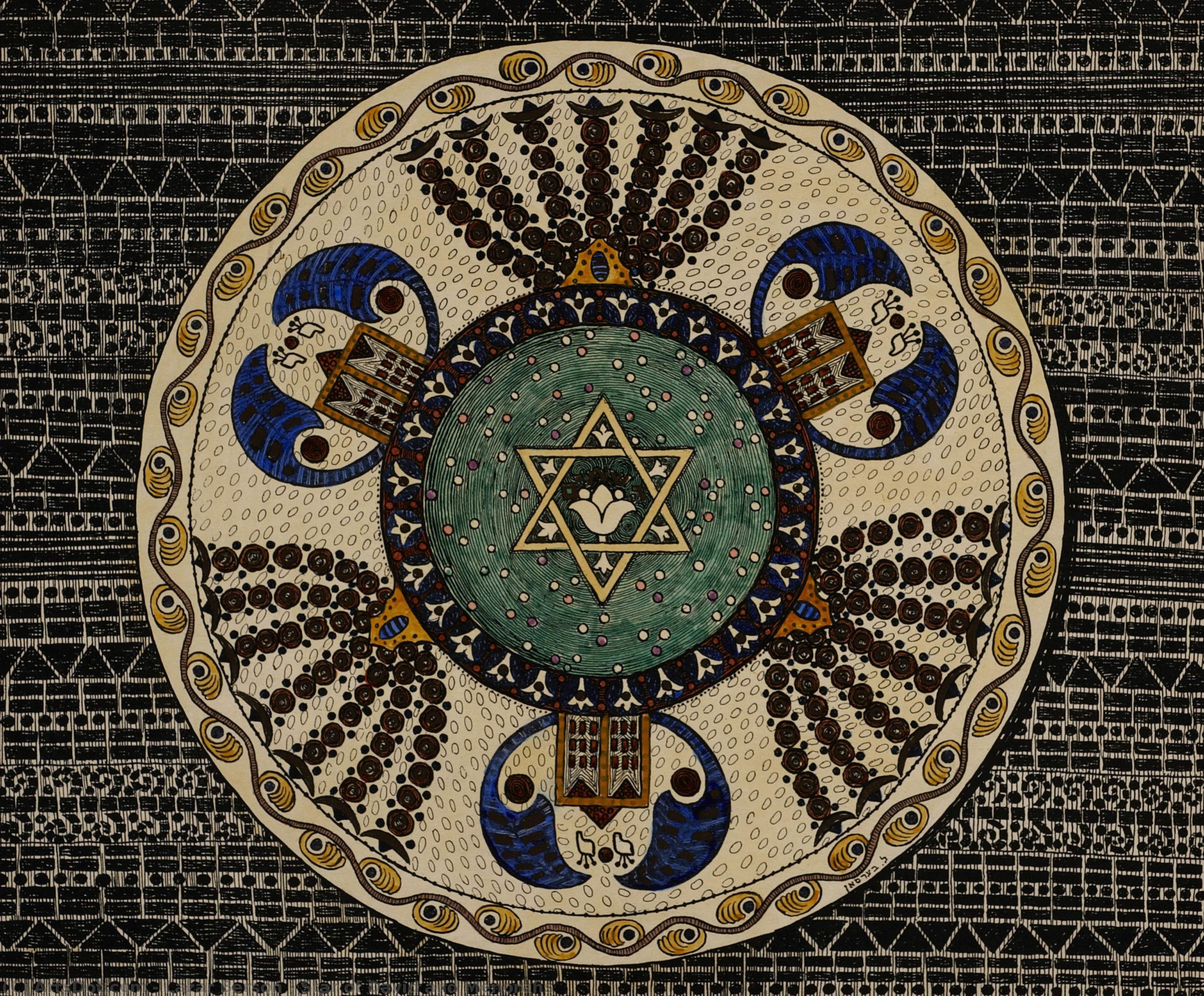 Star Of David And Menorahs — Lazar Berson