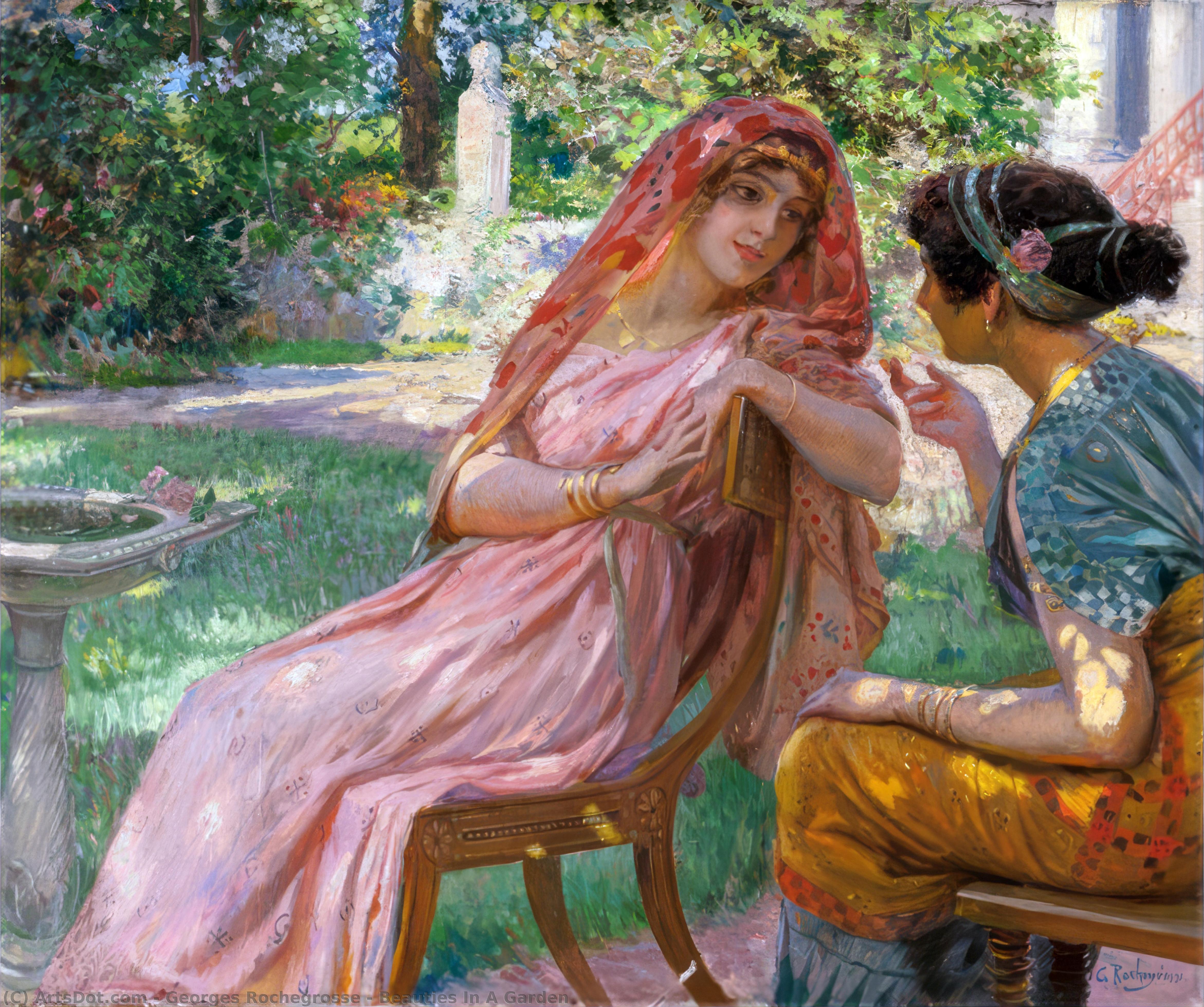 Beauties In A Garden — Georges Antoine Rochegrosse