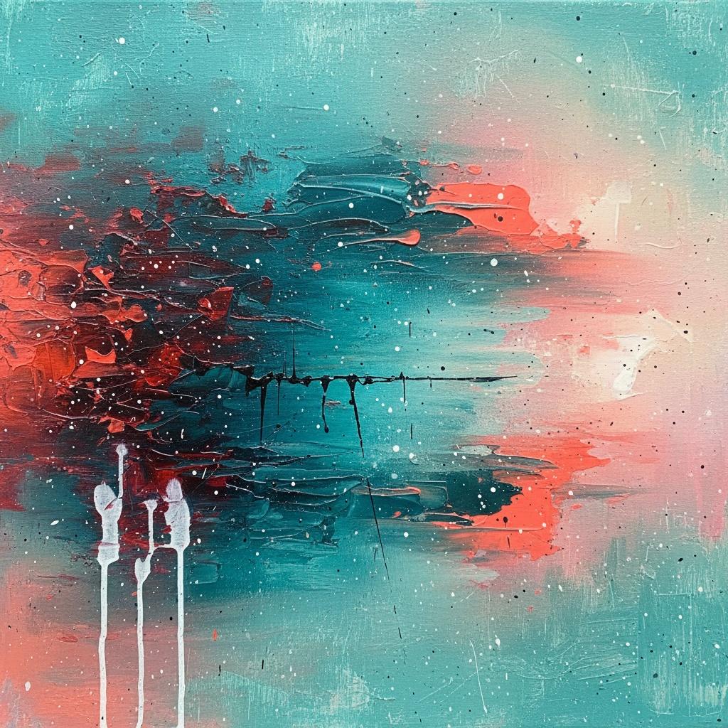 Ethereal Core Of Crimson Embers Amidst A Midnight Teal Atmospheric Void — Christian Noiret