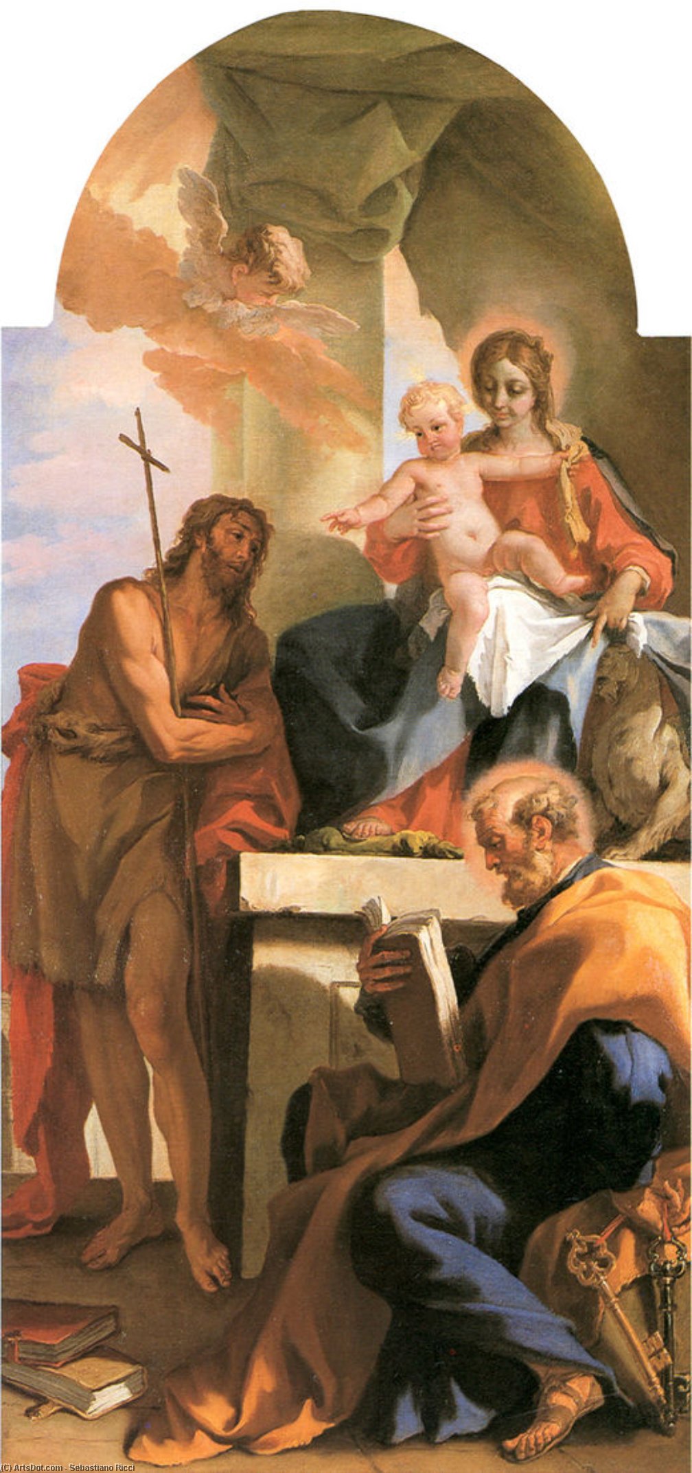 Madonna With Child, St John The Baptist And St Peter — Sebastiano Ricci
