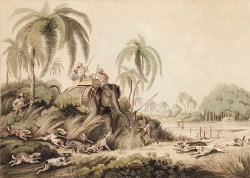 Hunting A Kuttauss, Or Civet Cat — Samuel Howitt