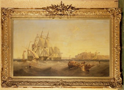 Malta, With French Ship `charlemagne' — John Wilson Carmichael