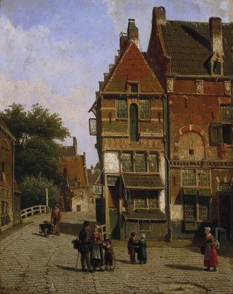A Dutch Street Scene — Willem Koekkoek