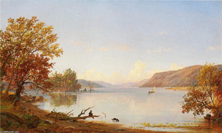 Artist Sketching On Greenwood Lake — Jasper Francis Cropsey