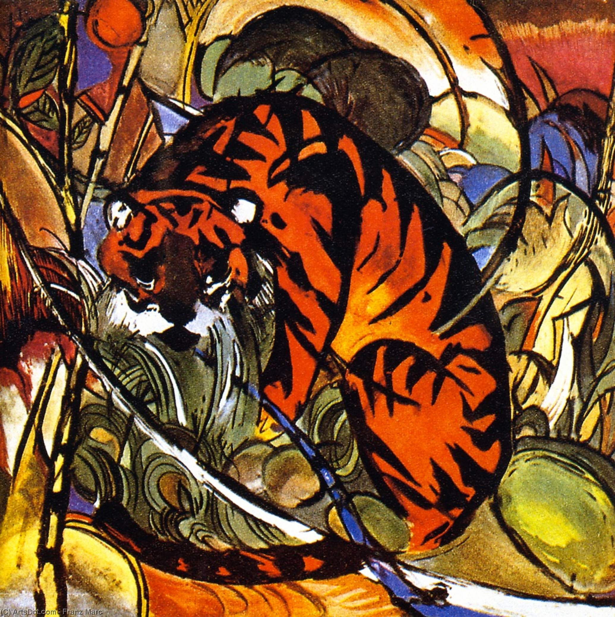 Tigre En El Jardín — Franz Marc