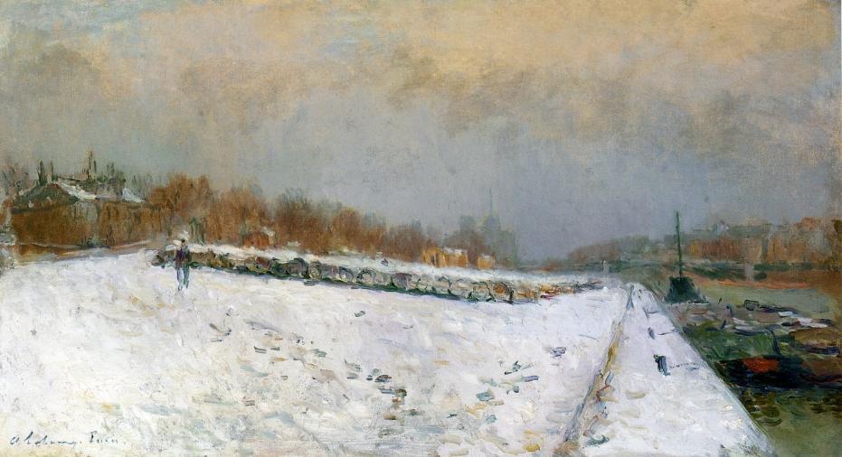 The Port Of Bercy, Winter — Albert-charles Lebourg