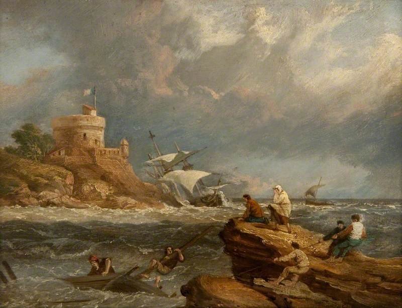 Rocky Seascape With A Shipwreck — Clarkson Frederick Stanfield