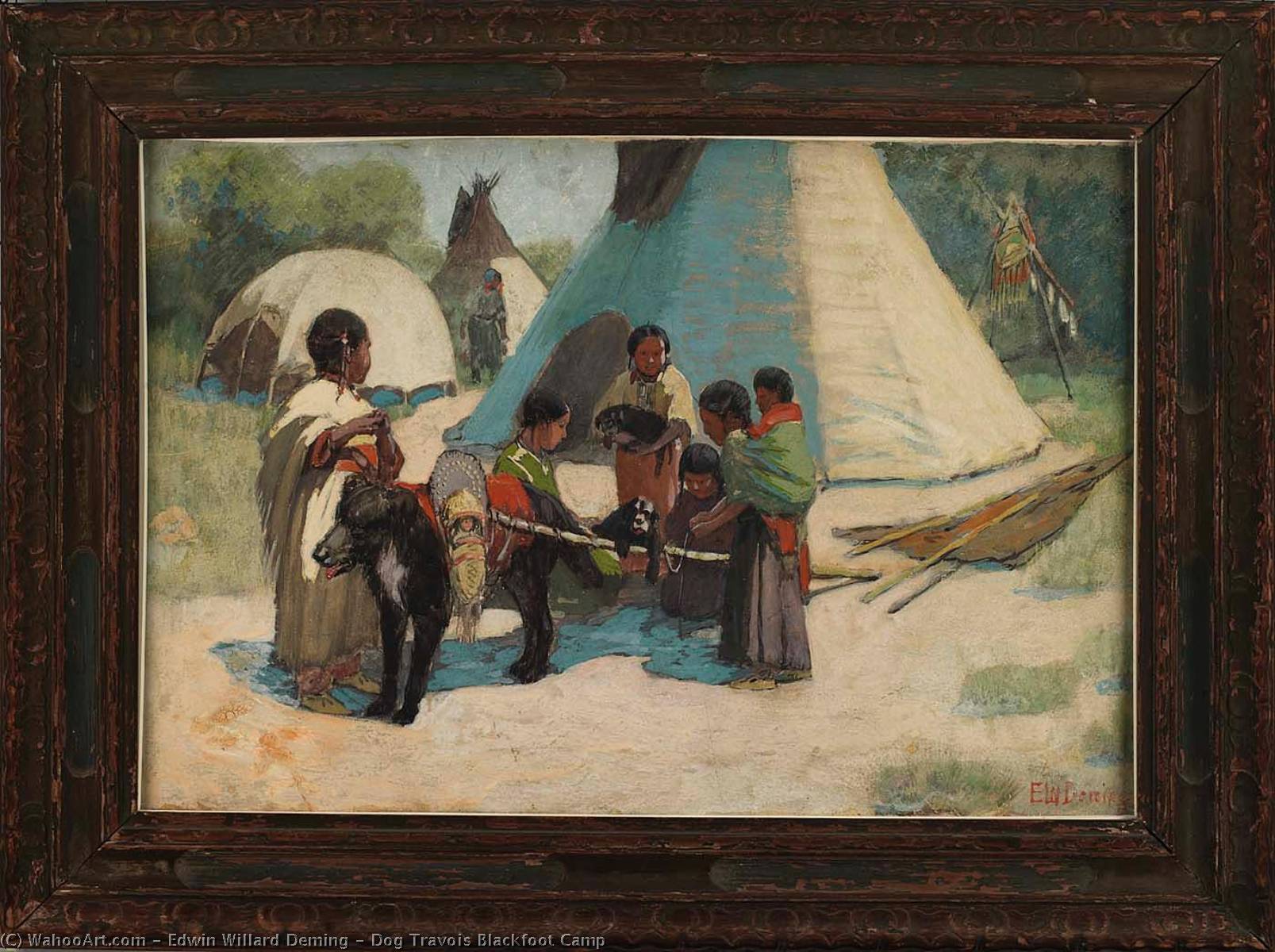 Dog Travois Blackfoot Camp — Edwin Willard Deming